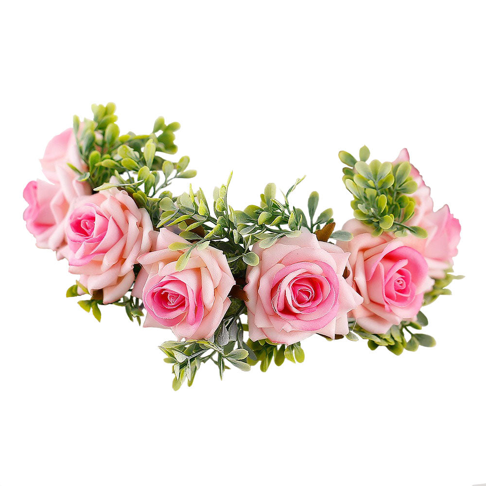 Couronne de fleurs roses