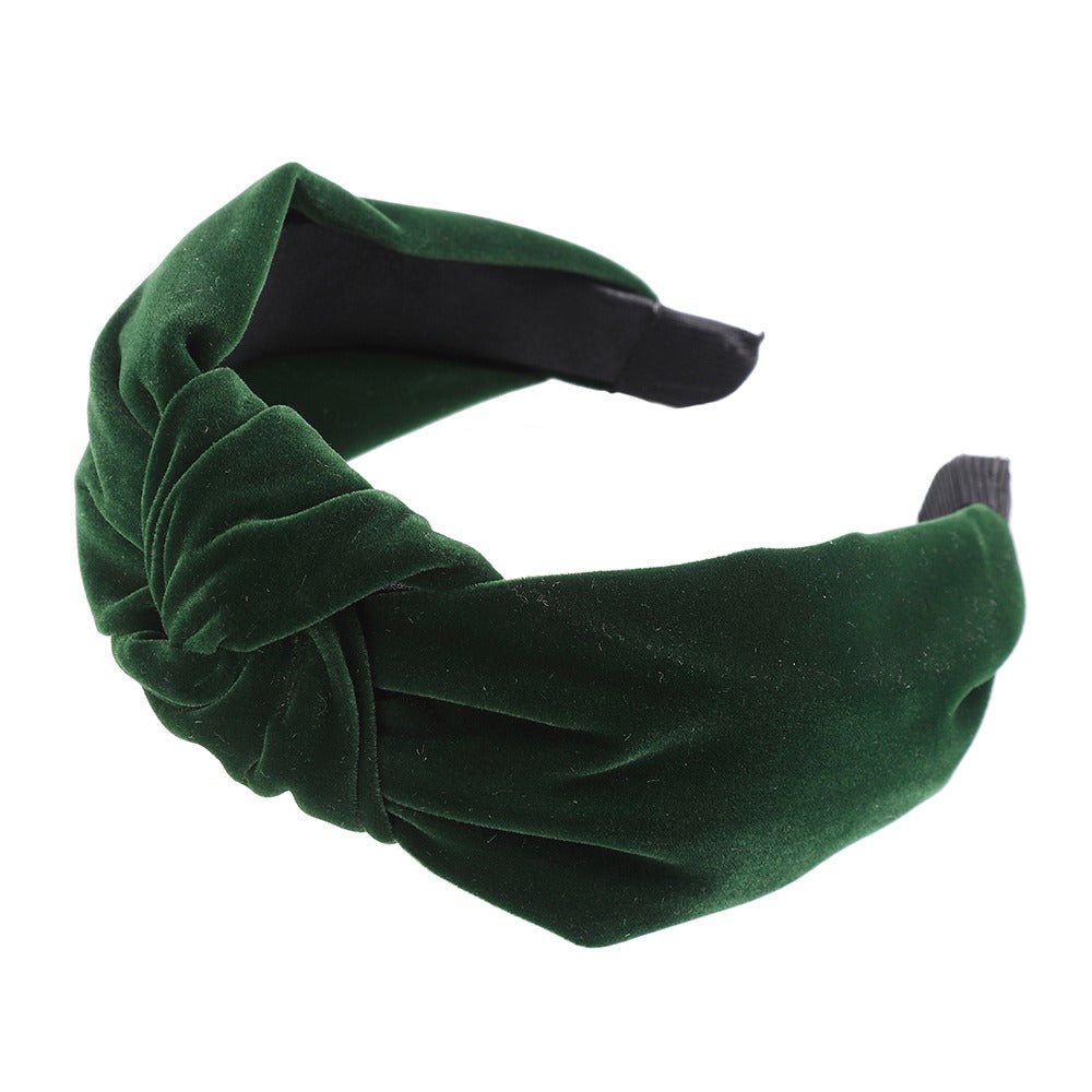Turban cheveux femme chic vert émeraude avec nœud fait main